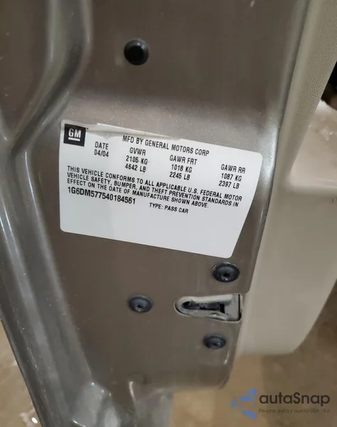 2004 Cadillac Cts из США, поврежденный, VIN 1G6DM577540184561